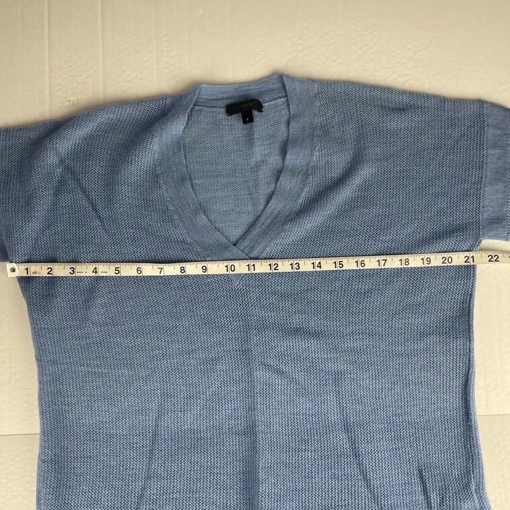 J.Crew Blue V-Neck Long Sleeve 100%‎ Merino Wool Sweater Small